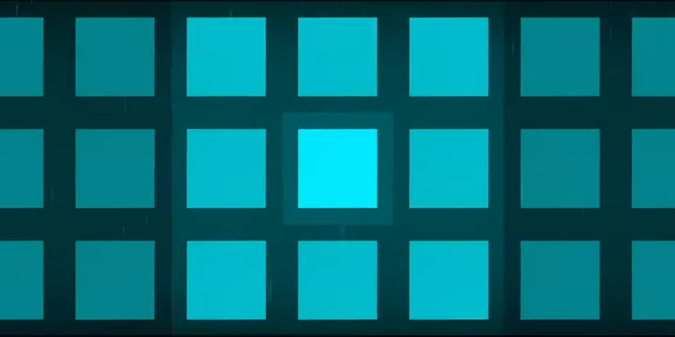 Digital artwork of blue squares.